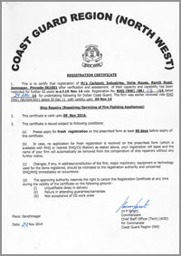 Indian Coast Guard approval